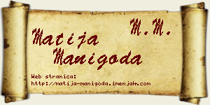 Matija Manigoda vizit kartica